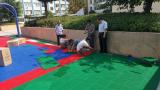 Interlock tile playing court